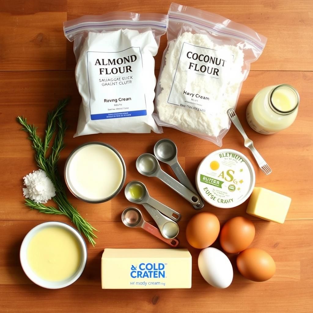 Ingredients for Keto Biscuits and Gravy