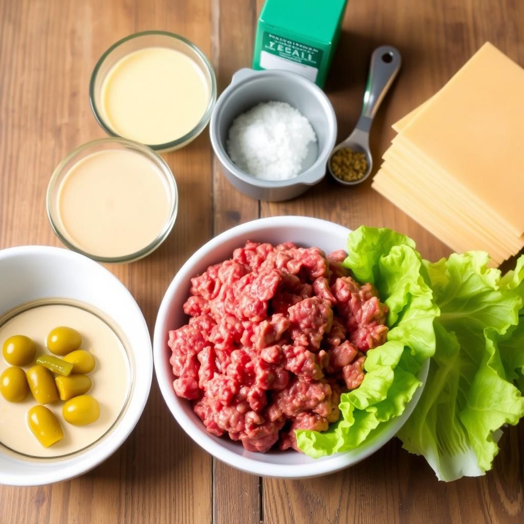 Keto Big Mac Smash Burger Ingredients