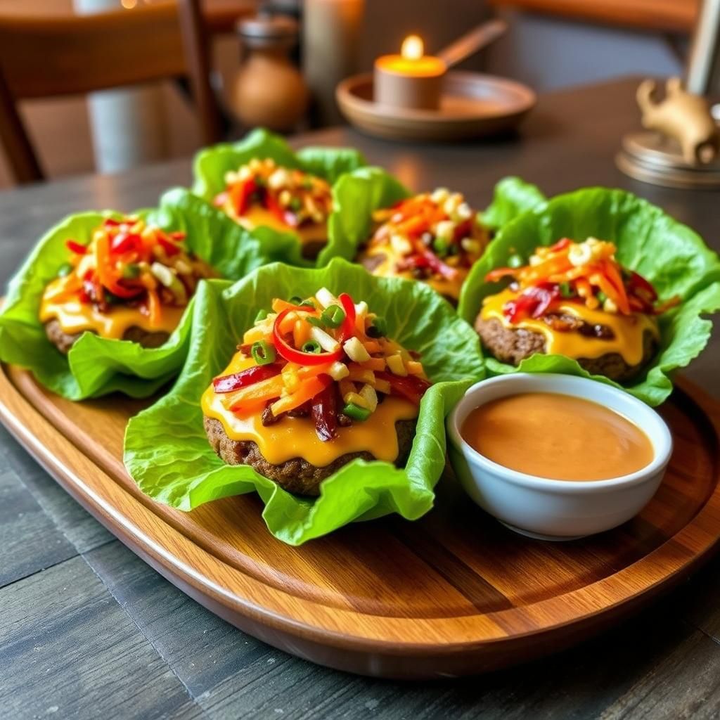 Keto Big Mac Smash Burgers Ready to Serve
