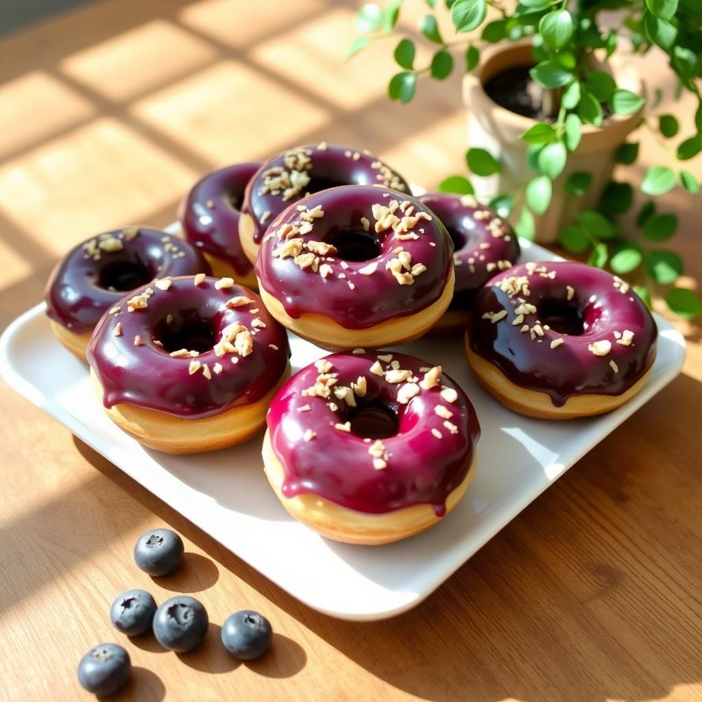 Keto Blueberry Donuts Display