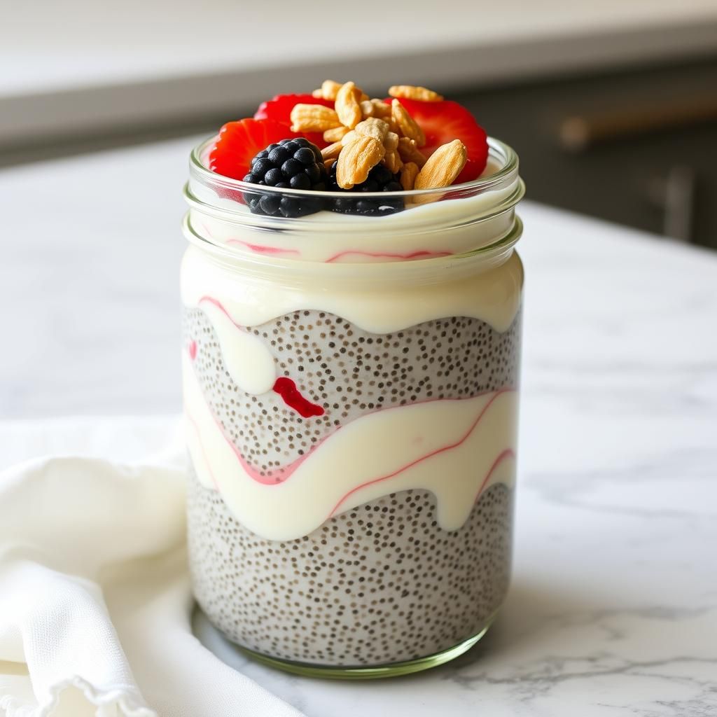 Keto Chia Seed Pudding Layered Presentation