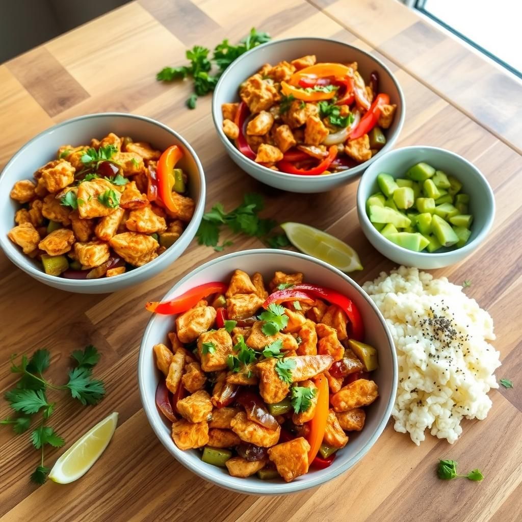 Keto Chicken Fajita Bowls