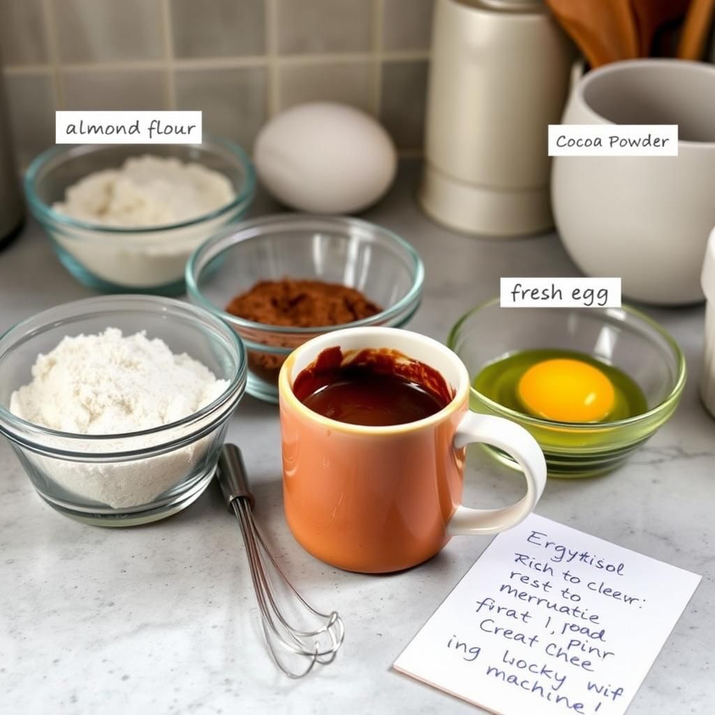 Keto Chocolate Mug Cake Ingredients
