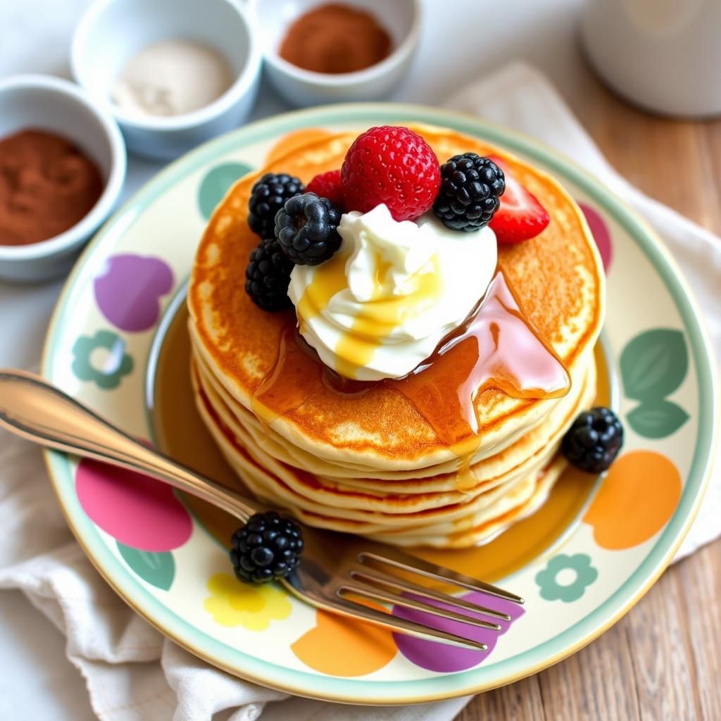 Keto Coconut Flour Pancakes Stacked High