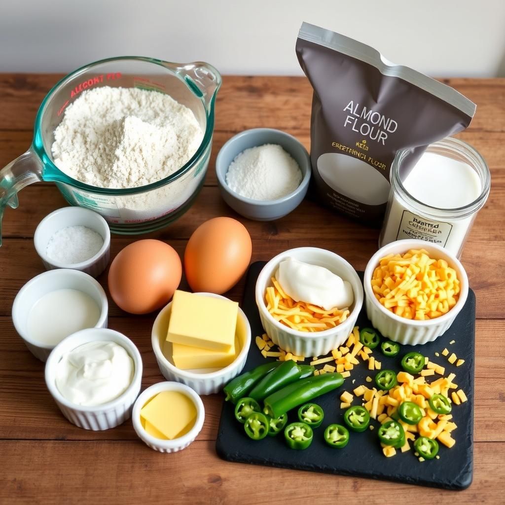 Keto Cornbread Ingredients Layout