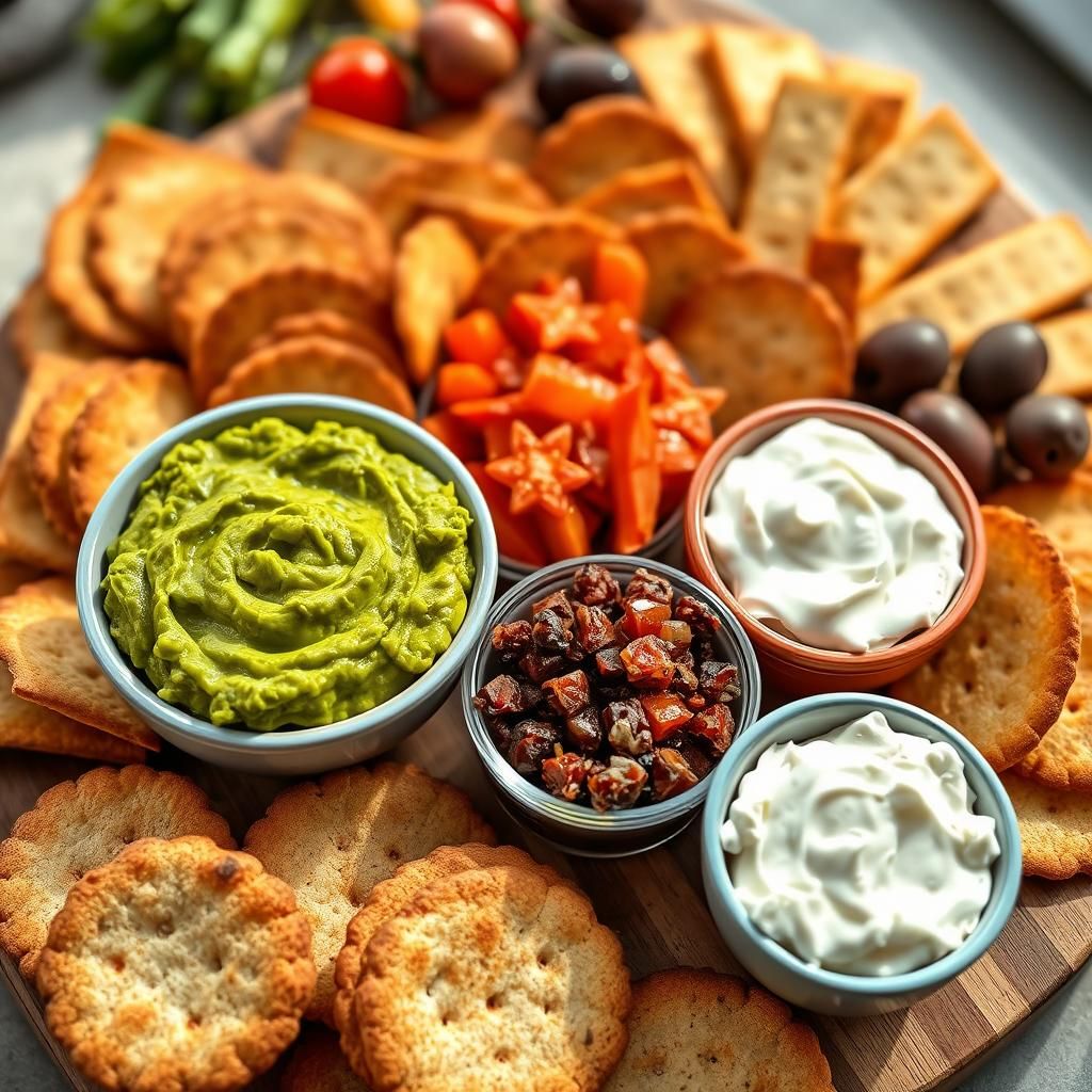 Keto Crackers with Dips