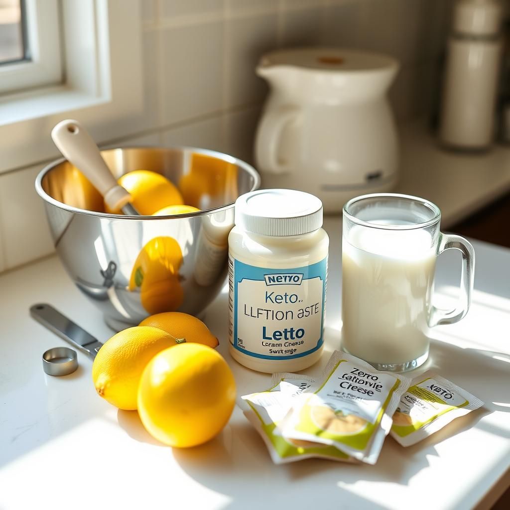 Keto Lemon Mousse Ingredients Display