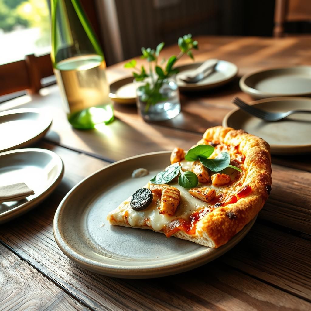 Keto Pizza in Rustic Setting