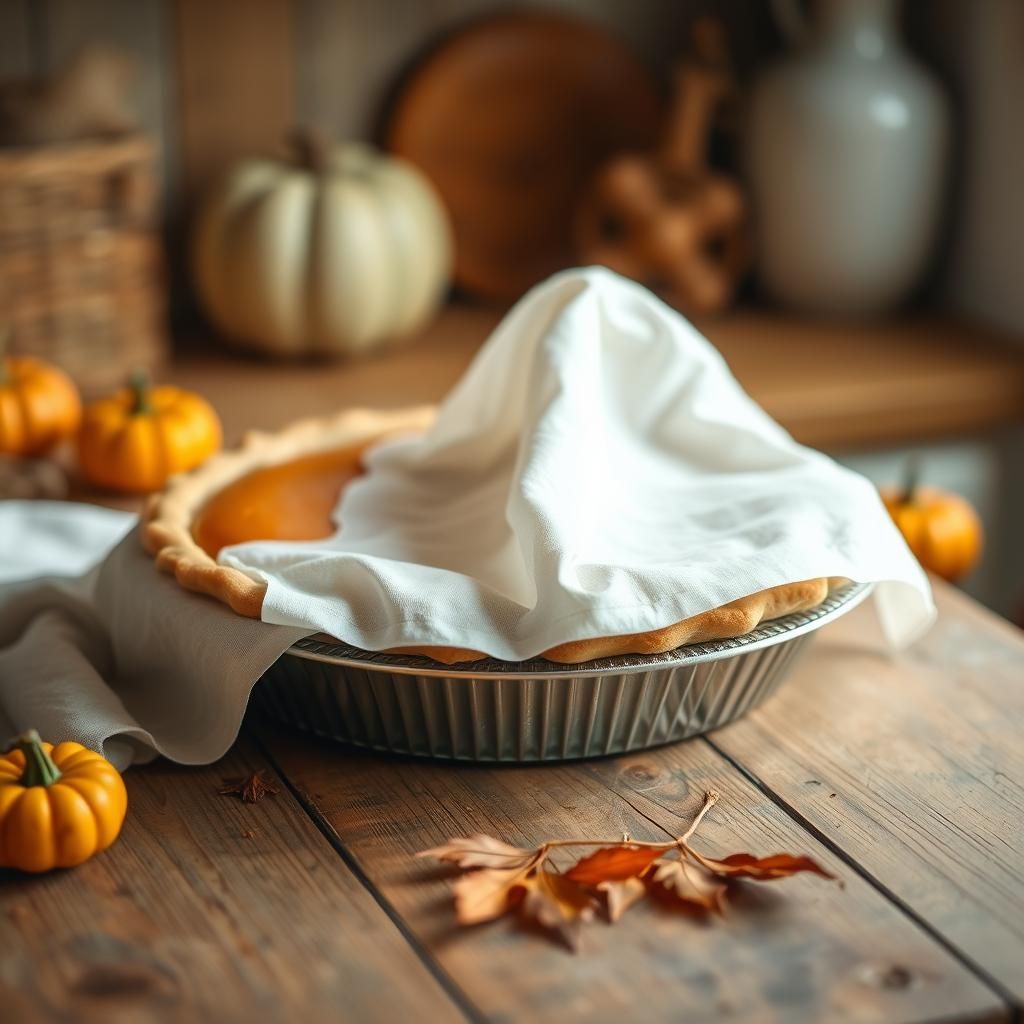 Keto Pumpkin Pie Cooling on the Counter
