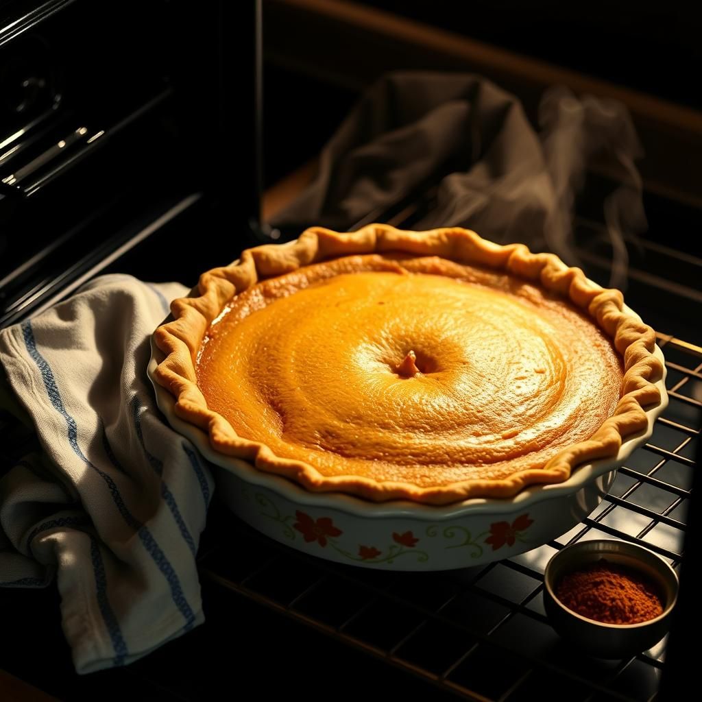 Keto Pumpkin Pie Fresh from the Oven