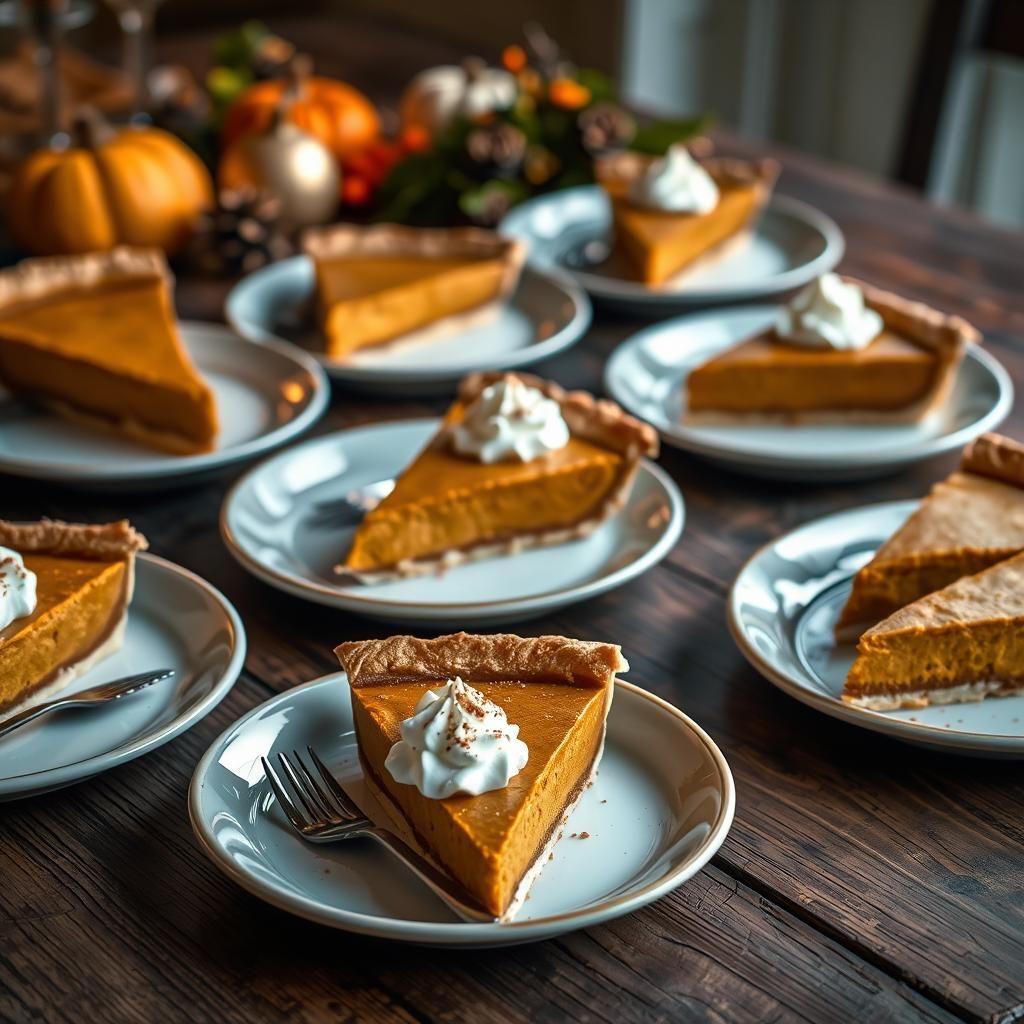 Keto Pumpkin Pie Slices Ready for Serving