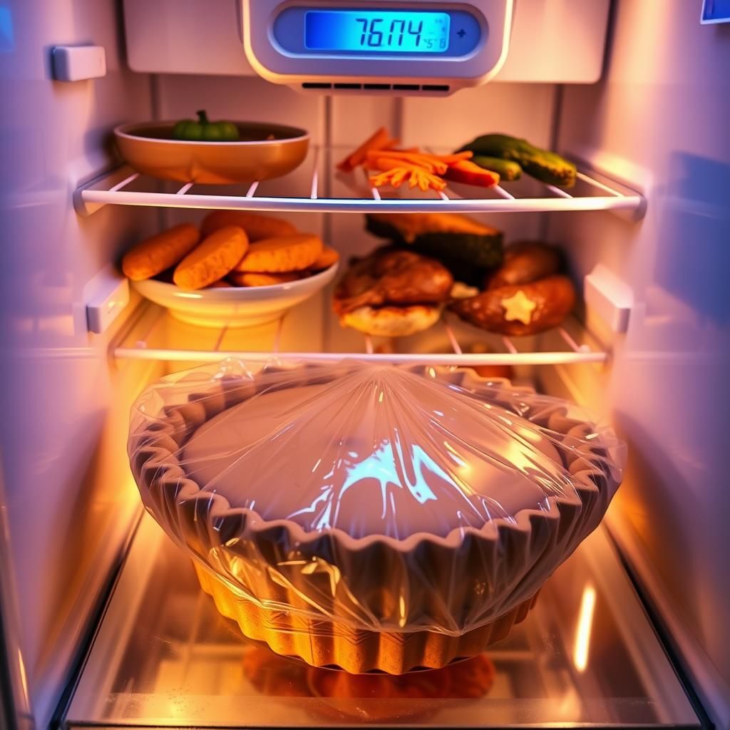 Keto Pumpkin Pie Storage in the Refrigerator