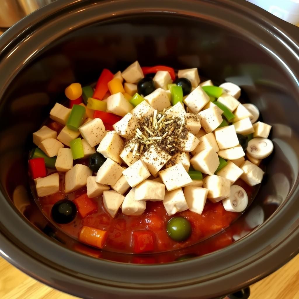 Layered Ingredients in the Crock Pot