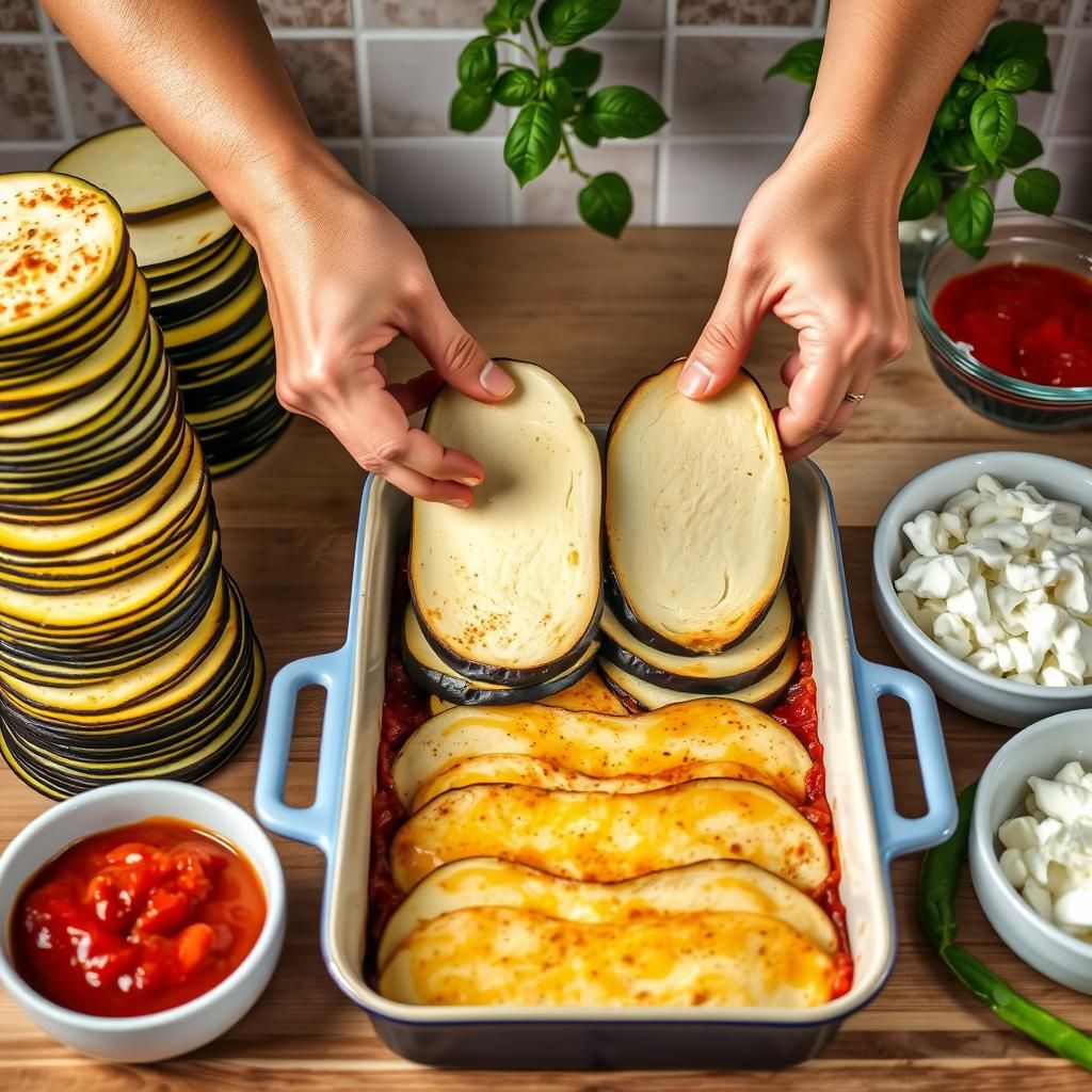 Layering Eggplant Lasagna