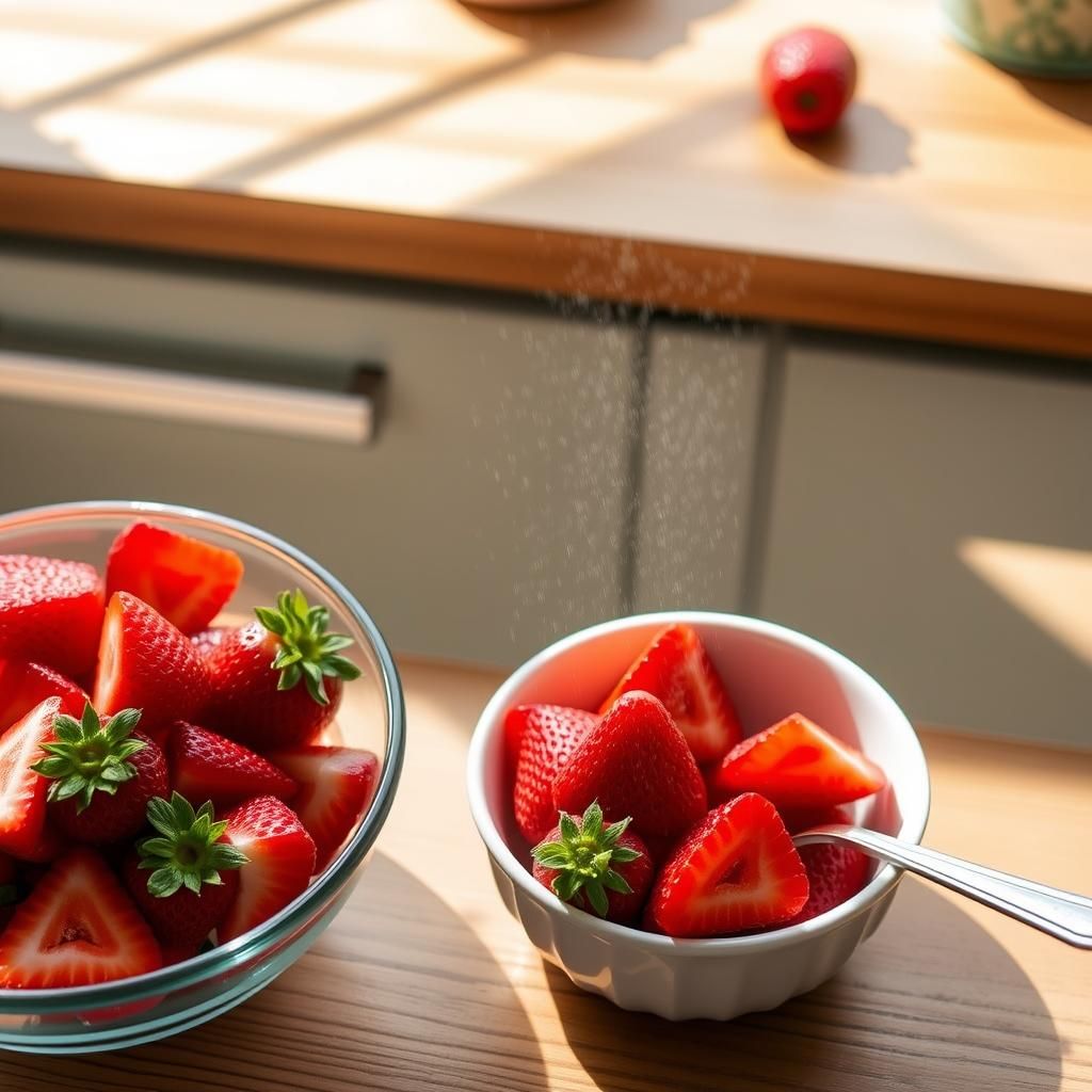 Layering Fresh Strawberries