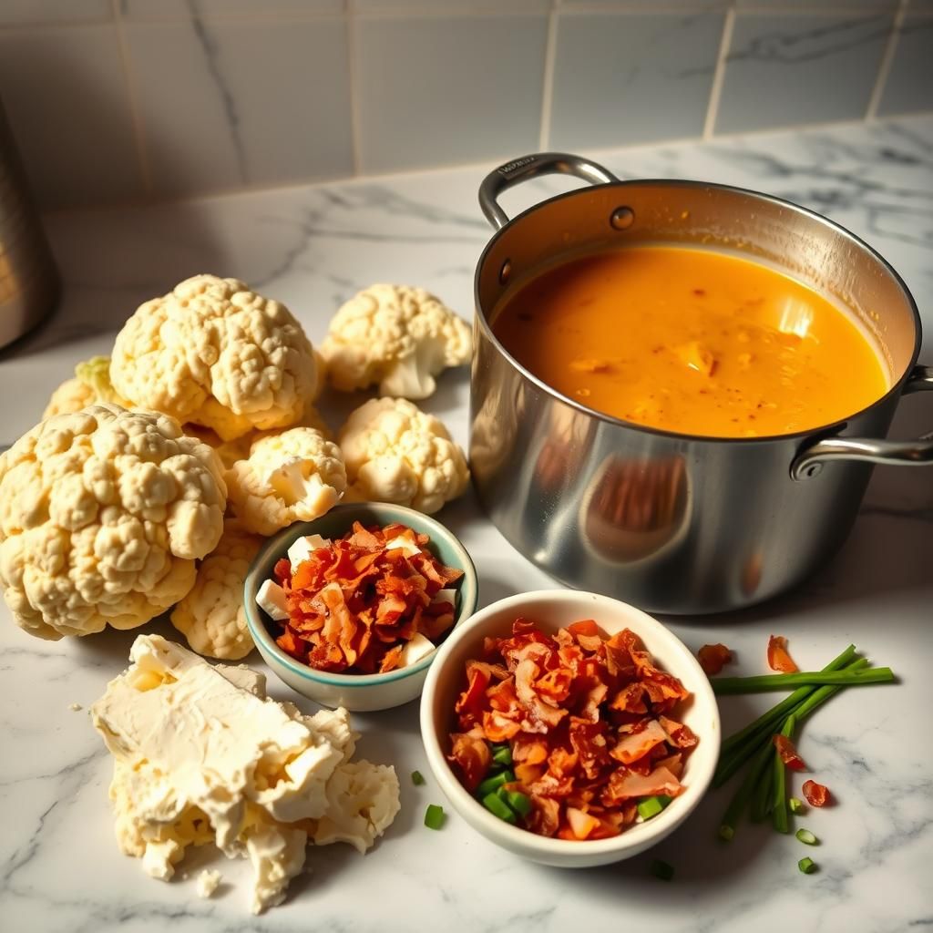 Loaded Cauliflower Soup Preparation
