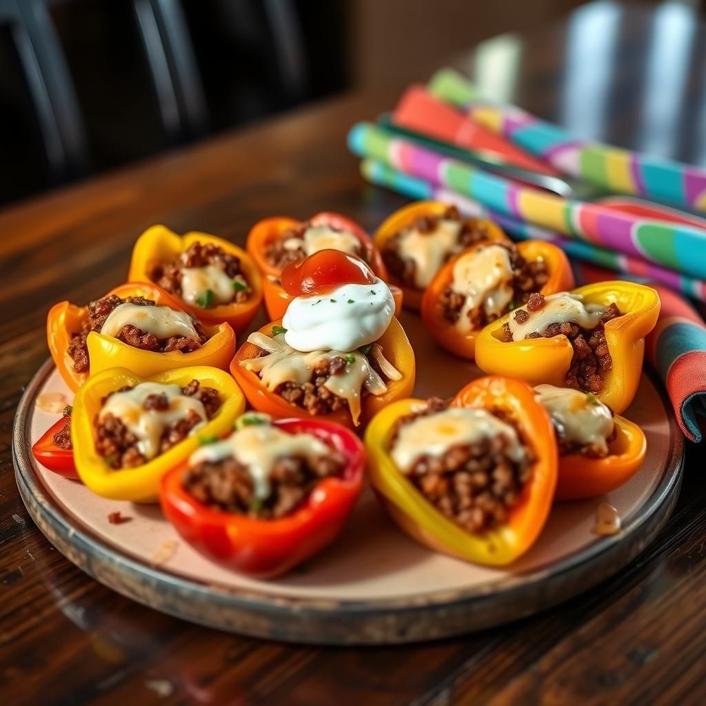 Mini Bell Pepper Nachos as a Colorful Dish