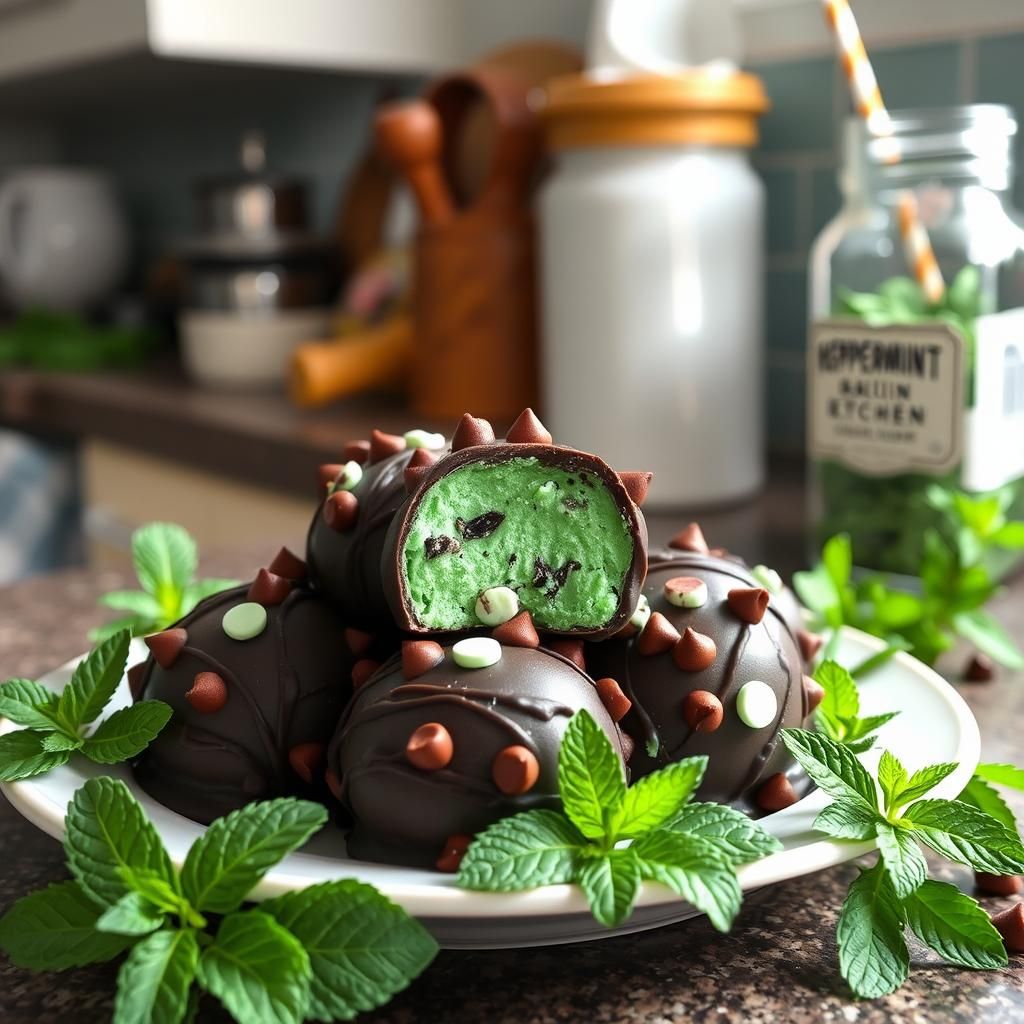 Mint Chocolate Chip Fat Bombs
