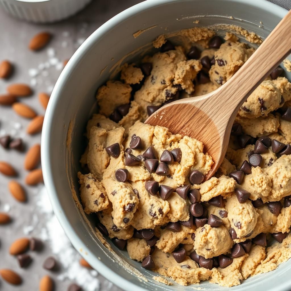 Mixing Chocolate Chip Cookie Dough