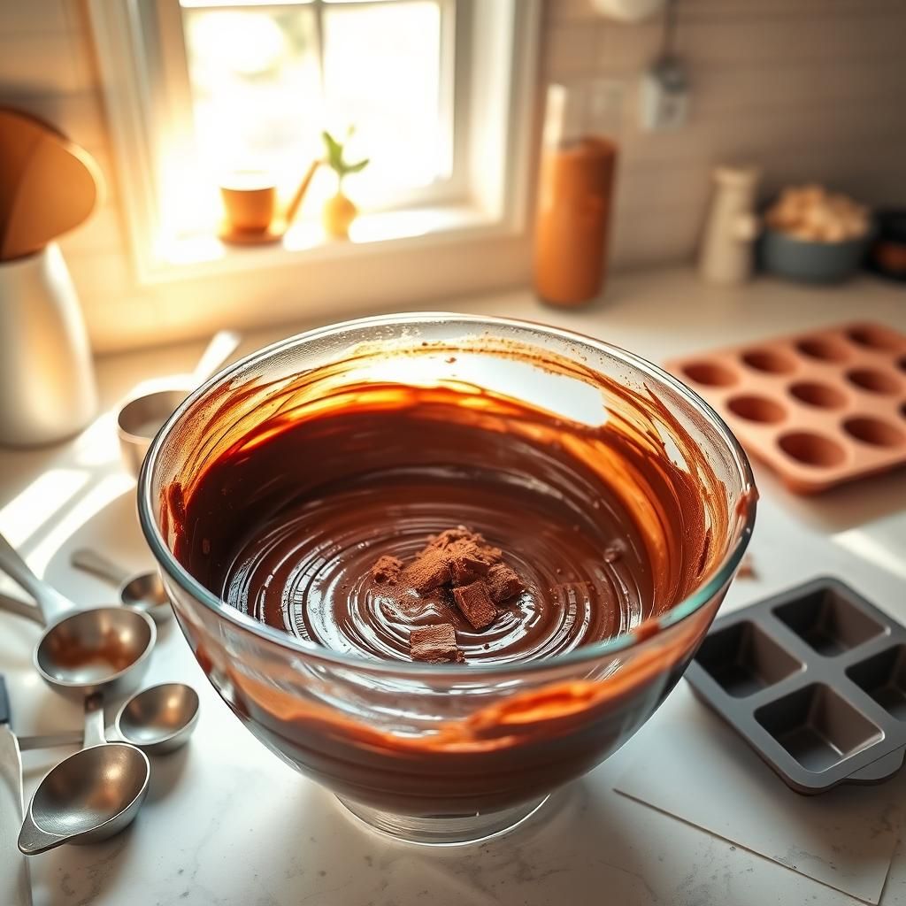 Mixing Chocolate Peanut Butter Fat Bombs