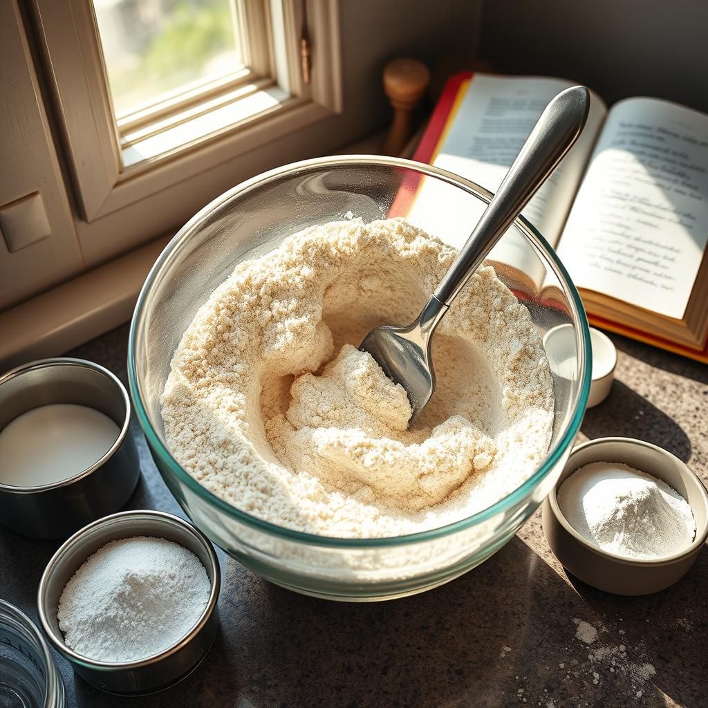 Mixing Ingredients for Dough - Cooking process photo