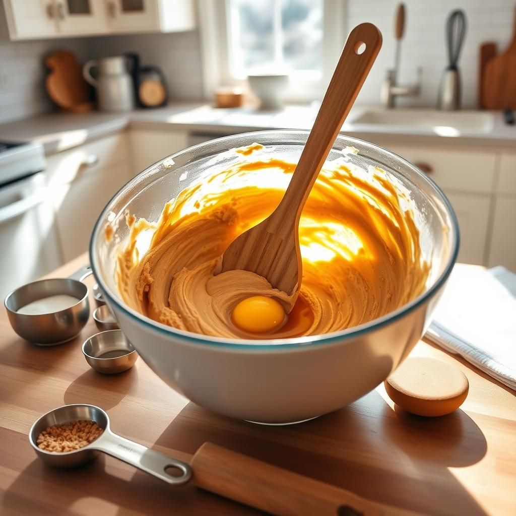 Mixing Ingredients for Keto Cookies