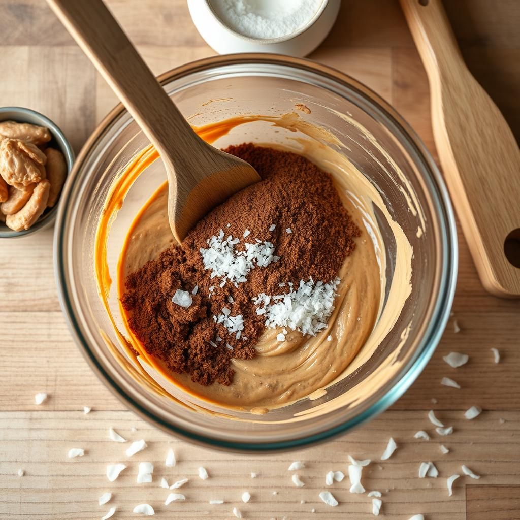 Mixing No-Bake Cookie Base