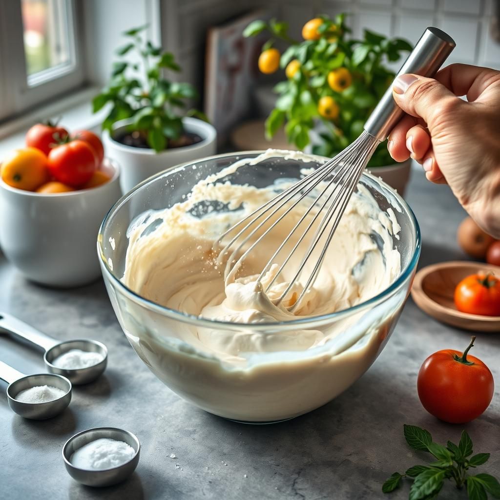 Mixing the coconut flour bread batter