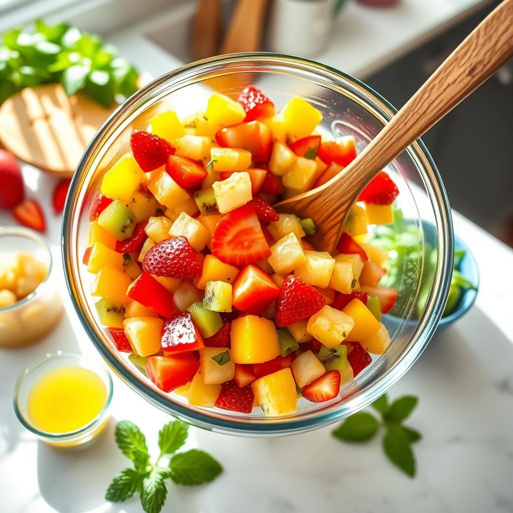 Mixing Fruit Salsa