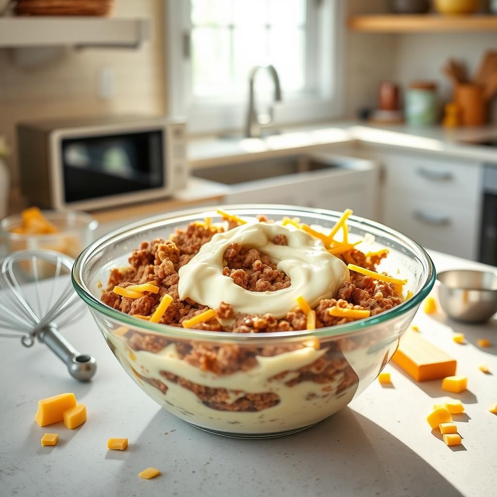 Mixing the Taco Filling