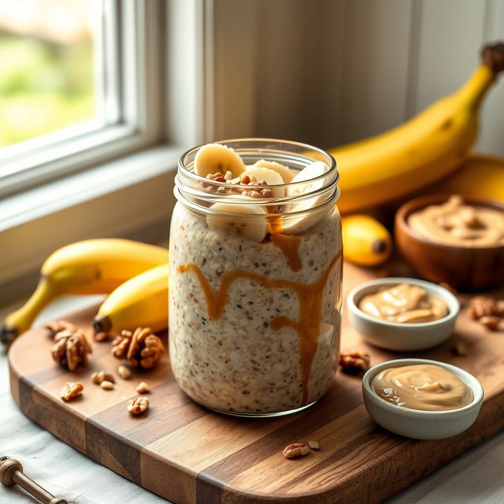 Nutty Banana Bliss - Peanut Butter Banana Overnight Oats