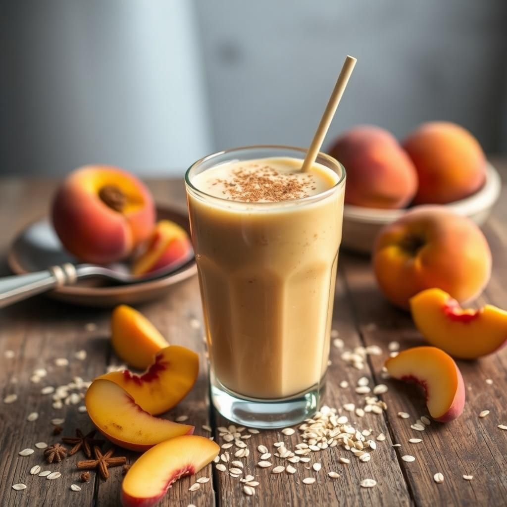Peach Cobbler Inspired Smoothie - Final dish photo (with dish name)