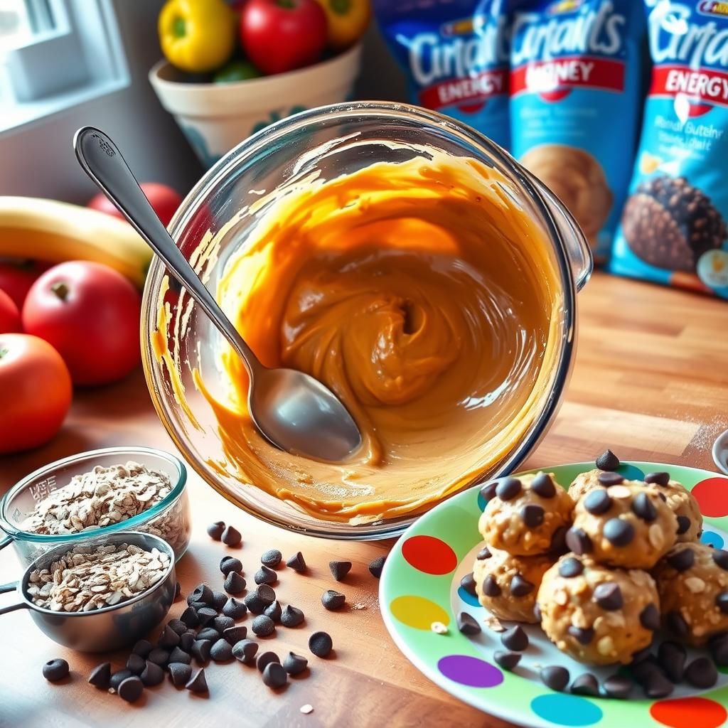 Peanut Butter Chocolate Chip Energy Balls Cooking Process