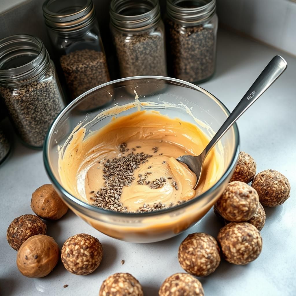 Peanut Butter Flax & Chia Seed Boost Energy Balls Cooking Process