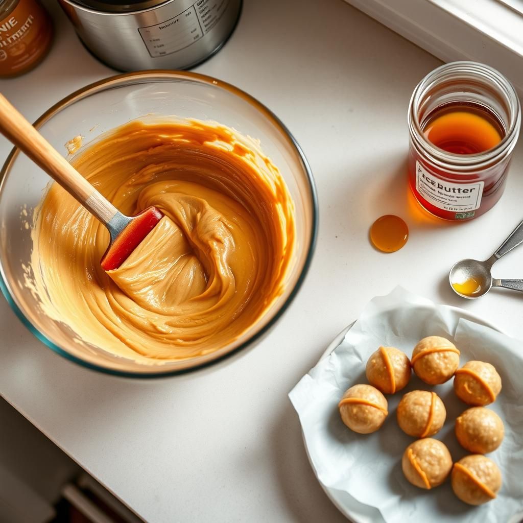 Peanut Butter Honey Energy Balls Cooking Process