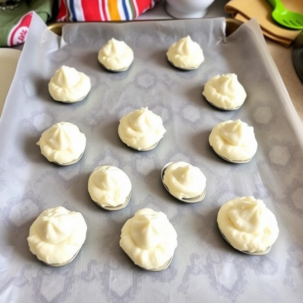 Portioned Cloud Bread on Baking Sheet