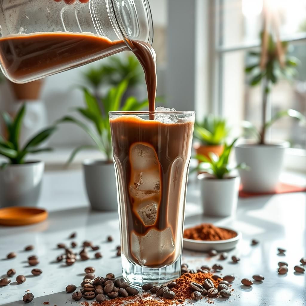 Pouring the Iced Mocha