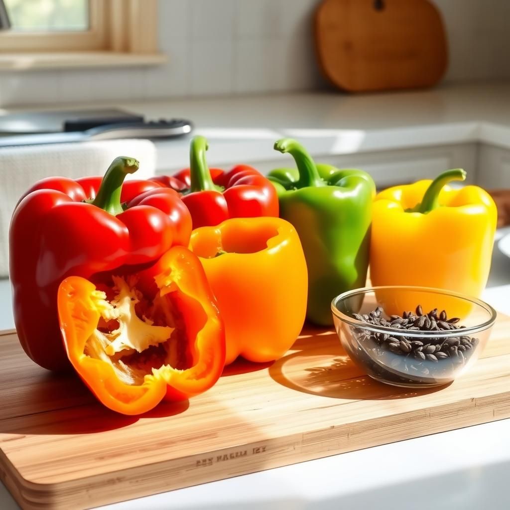 Preparation of Vibrant Bell Peppers