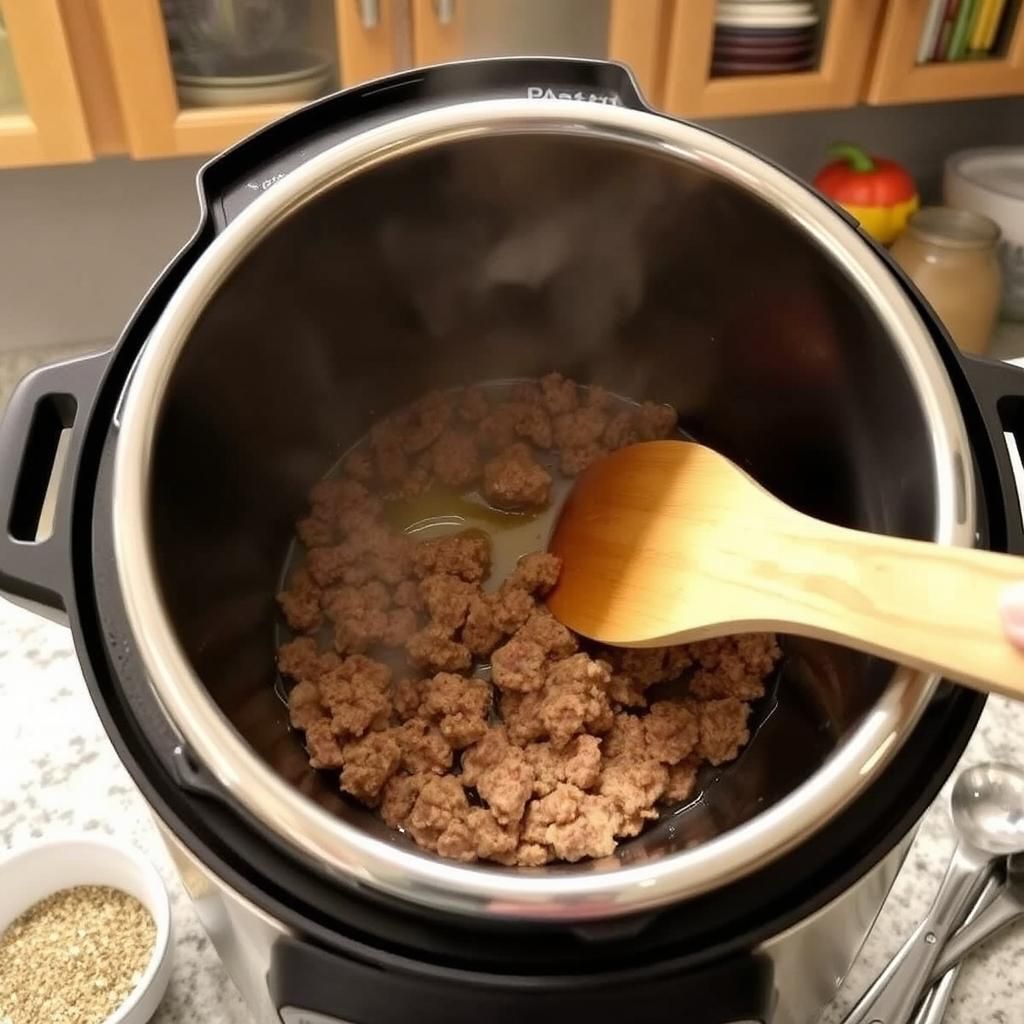 Cooking the Savory Meat Filling