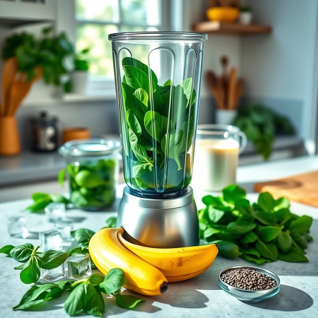 Preparation of a Spinach and Banana Green Smoothie