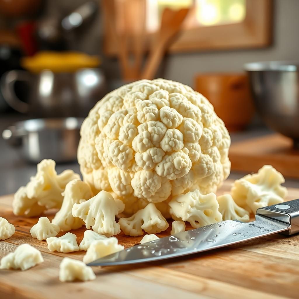 Preparing Cauliflower Florets