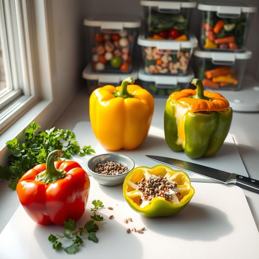 Preparing the Bell Peppers