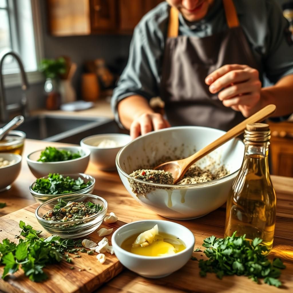 Preparing the Herb Rub