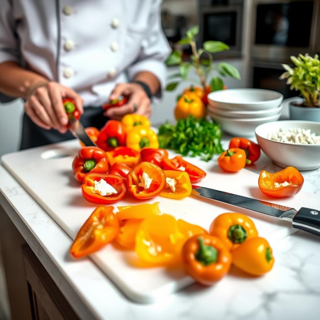 Preparing the Mini Peppers