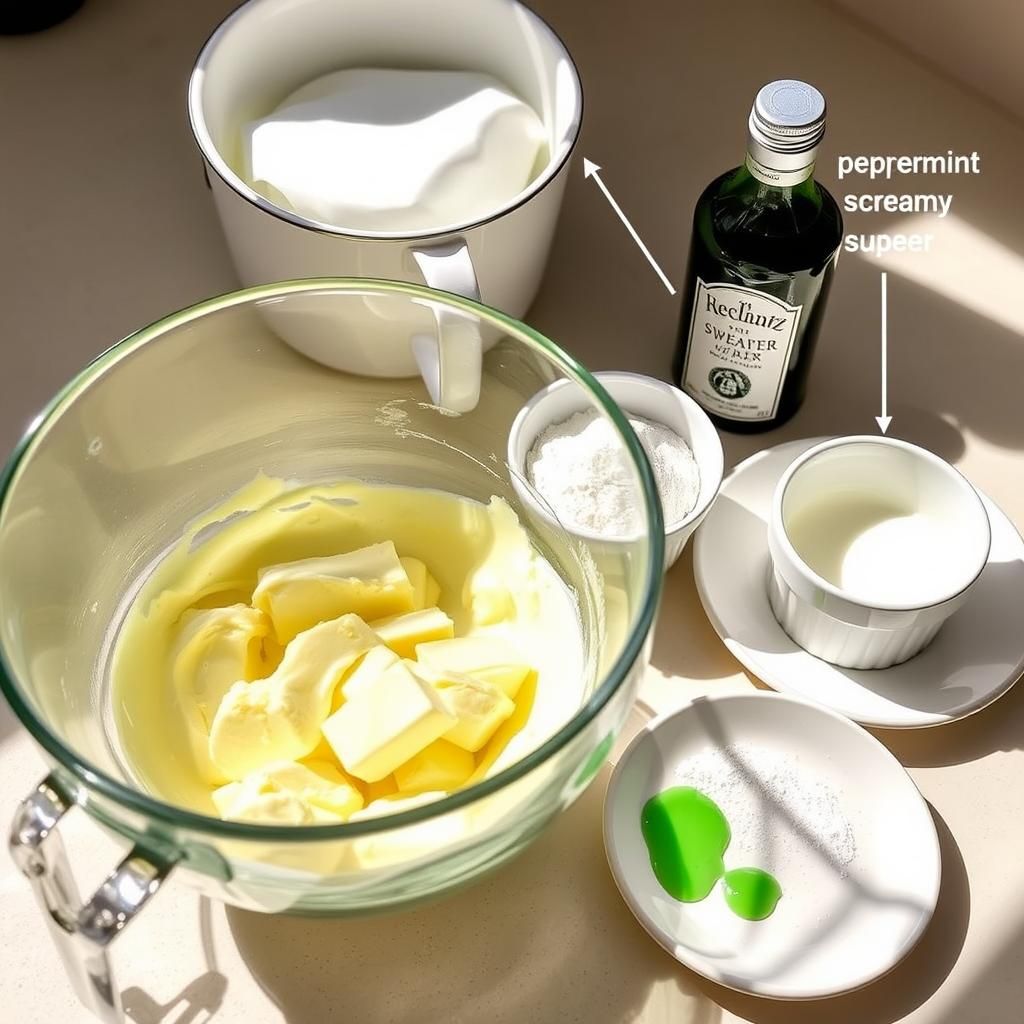 Preparing the Mint Creme Filling