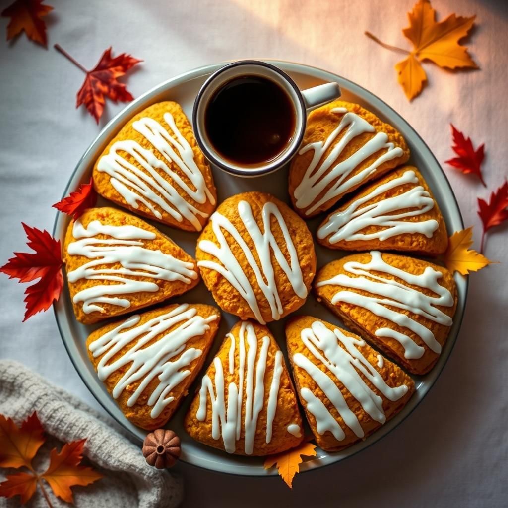 The Final Presentation of Keto Iced Pumpkin Scones