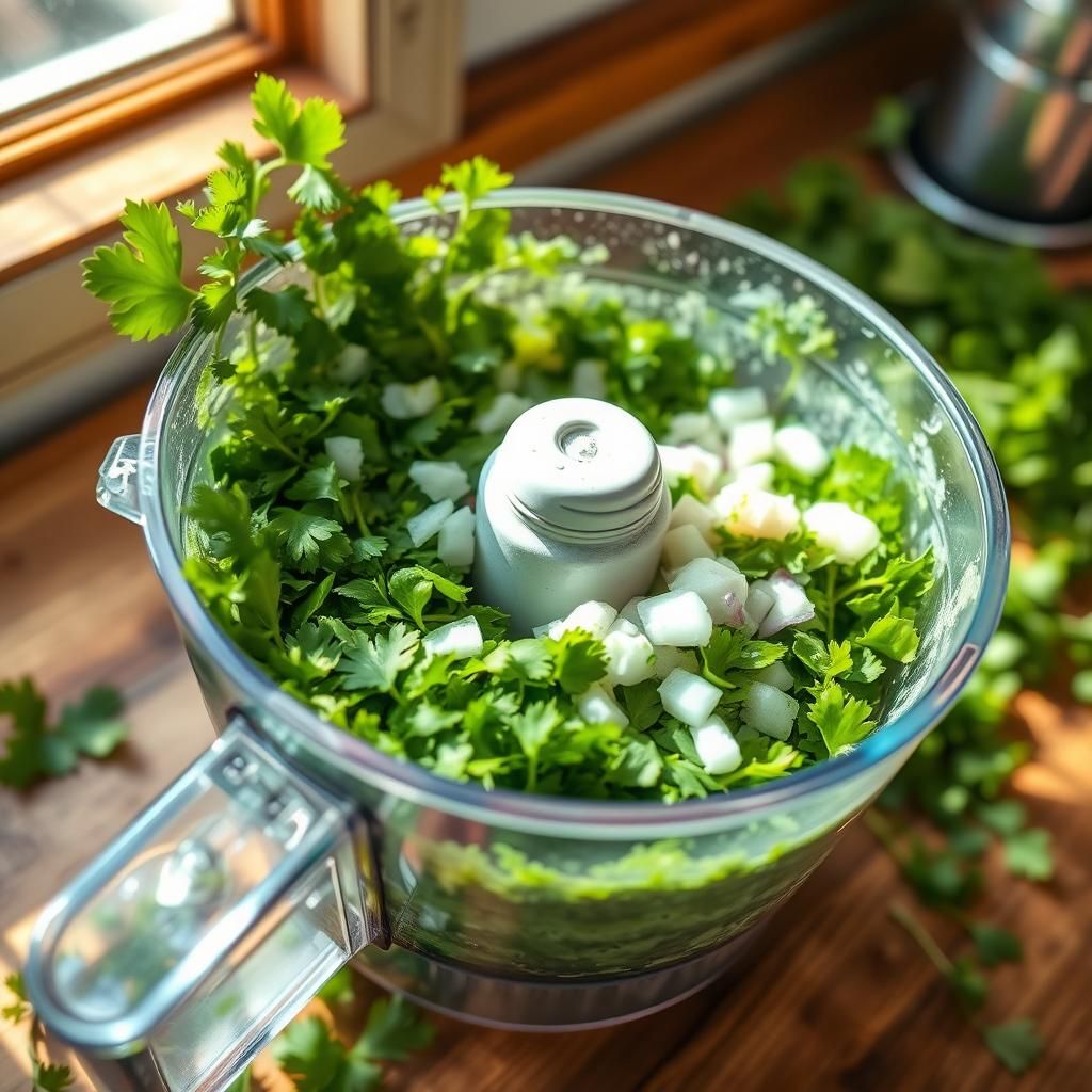 Processing Fresh Herb Mixture