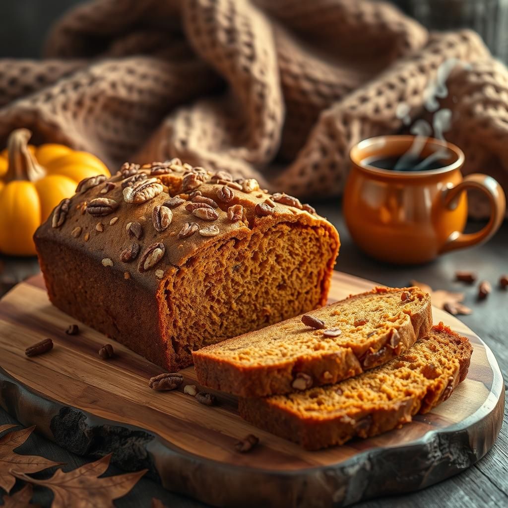 Pumpkin Spice Bread Loaf Ready to Serve
