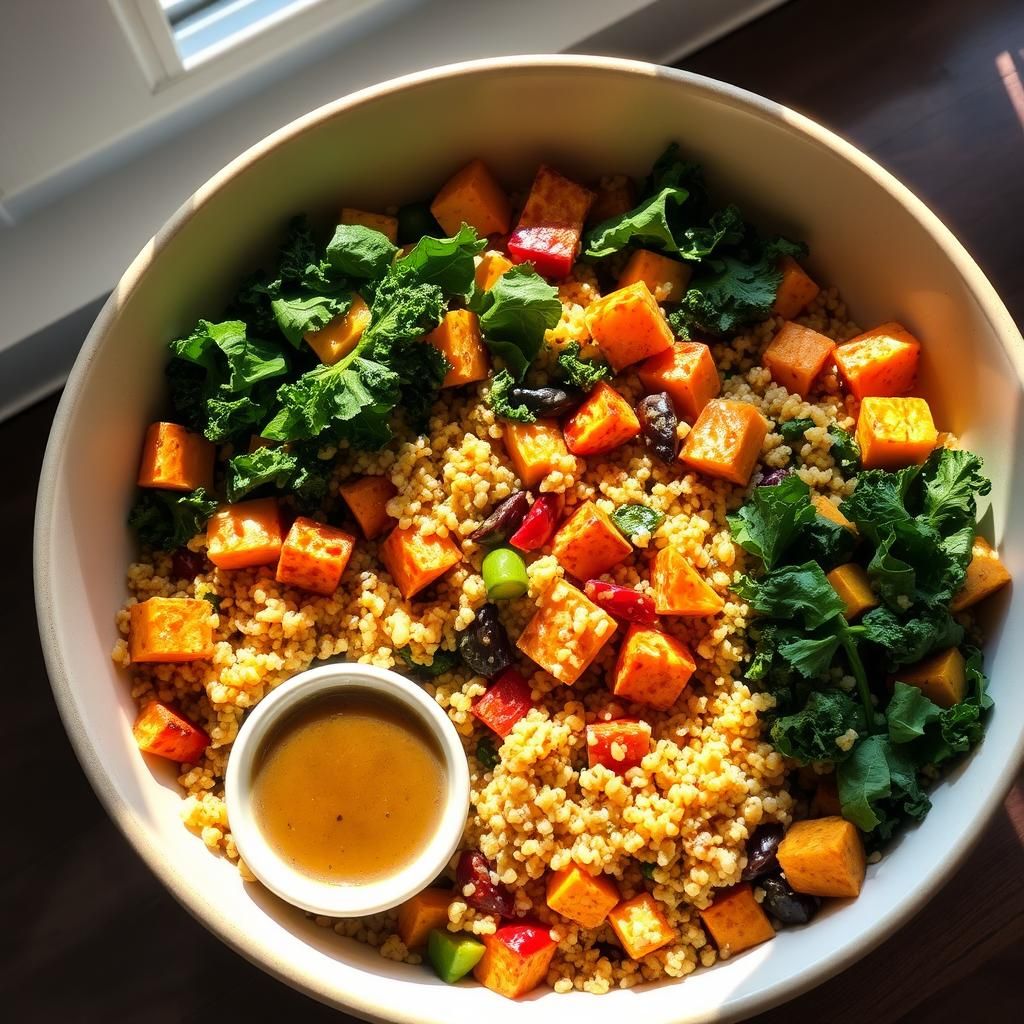 Quinoa and Roasted Vegetable Kale Salad Fusion