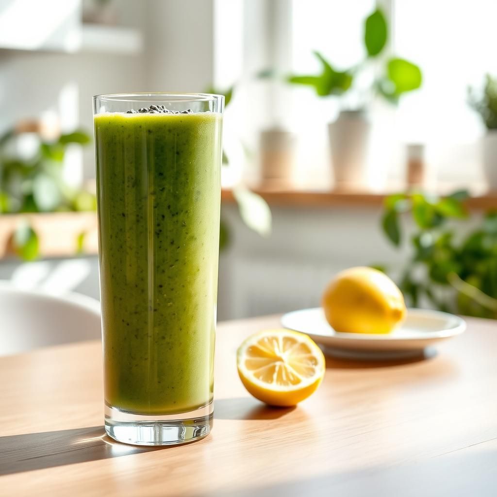 Refreshing Green Keto Shake in a Glass